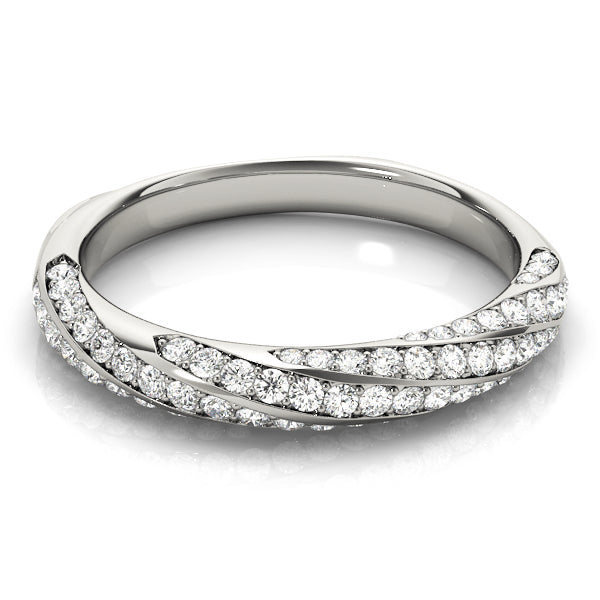 Twisting Diamond Half Eternity Ring in Gold & Platinum