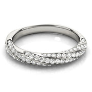 Twisting Diamond Half Eternity Ring in Gold & Platinum
