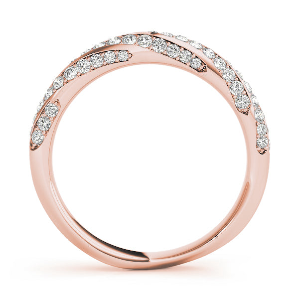 Twisting Diamond Half Eternity Ring in Gold & Platinum