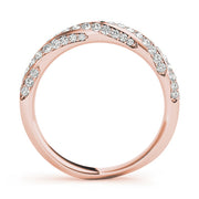 Twisting Diamond Half Eternity Ring in Gold & Platinum