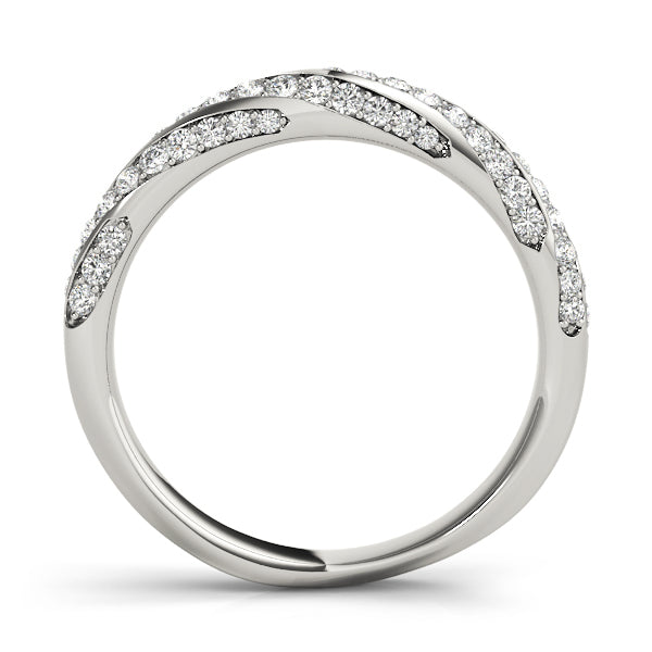 Twisting Diamond Half Eternity Ring in Gold & Platinum
