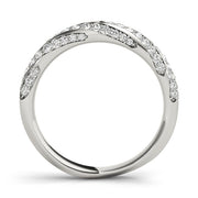 Twisting Diamond Half Eternity Ring in Gold & Platinum
