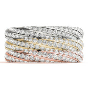 Twisting Diamond Half Eternity Ring in Gold & Platinum