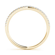 Split Prong Curved Half Eternity Ring in Gold & Platinum