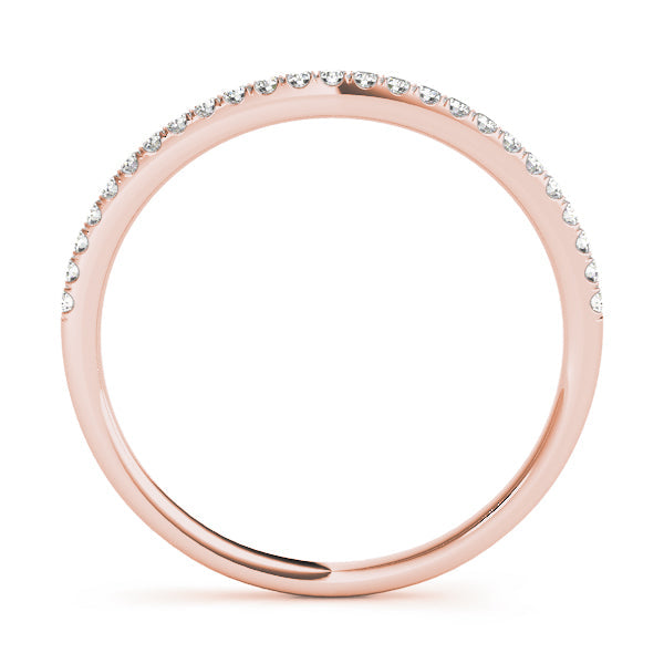 Split Prong Curved Half Eternity Ring in Gold & Platinum