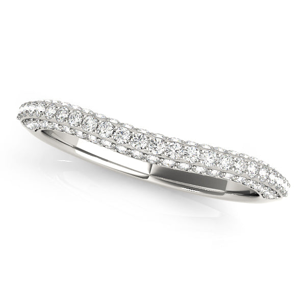 Multirow PavÃ£Â© Half Eternity Ring in Gold & Platinum