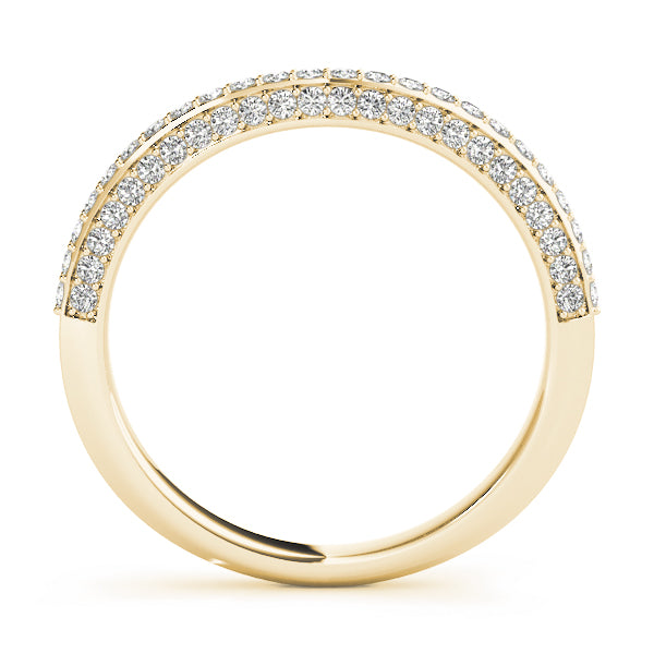 Multirow PavÃ£Â© Half Eternity Ring in Gold & Platinum