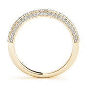 Multirow PavÃ£Â© Half Eternity Ring in Gold & Platinum
