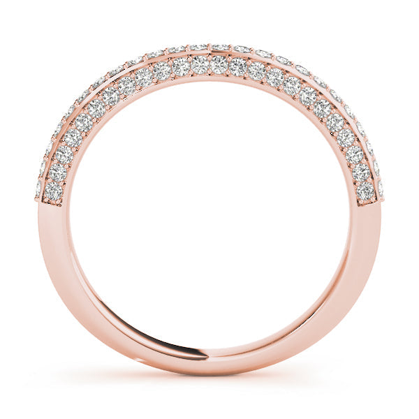 Multirow PavÃ£Â© Half Eternity Ring in Gold & Platinum