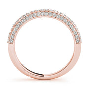 Multirow PavÃ£Â© Half Eternity Ring in Gold & Platinum
