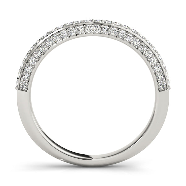 Multirow PavÃ£Â© Half Eternity Ring in Gold & Platinum