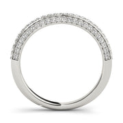 Multirow PavÃ£Â© Half Eternity Ring in Gold & Platinum