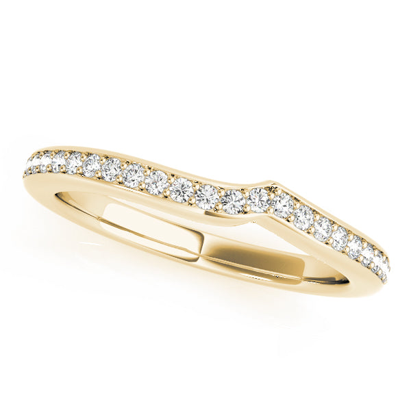 Single Row Prong Curved Half Eternity Ring in 10K/14K gold and platinum with certified lab-grown or natural diamonds
