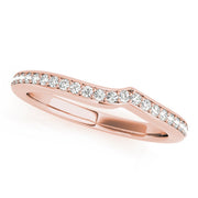 Single Row Prong Curved Half Eternity Ring in Gold & Platinum
