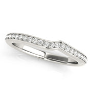 Single Row Prong Curved Half Eternity Ring in Gold & Platinum