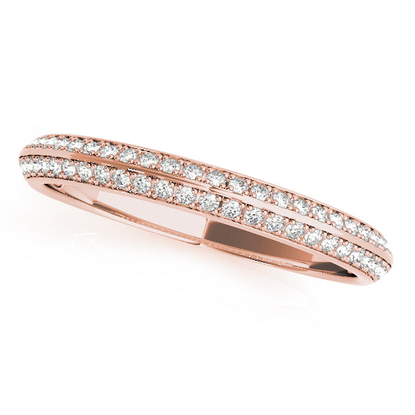 Double Row PavÃ£Â© Half Eternity Ring in Gold & Platinum