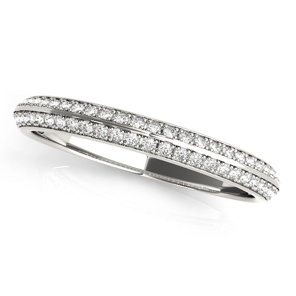 Double Row PavÃ£Â© Half Eternity Ring in Gold & Platinum