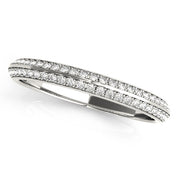 Double Row PavÃ£Â© Half Eternity Ring in Gold & Platinum