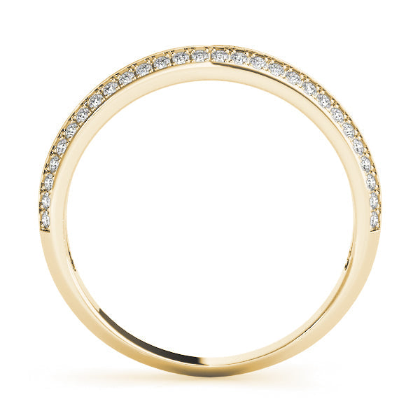 Double Row PavÃ£Â© Half Eternity Ring in Gold & Platinum
