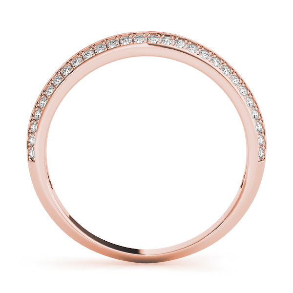 Double Row PavÃ£Â© Half Eternity Ring in Gold & Platinum