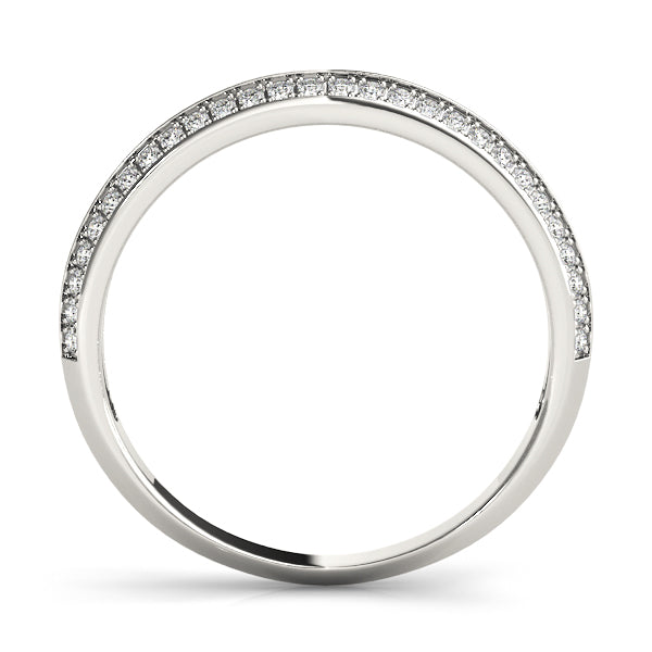 Double Row PavÃ£Â© Half Eternity Ring in Gold & Platinum