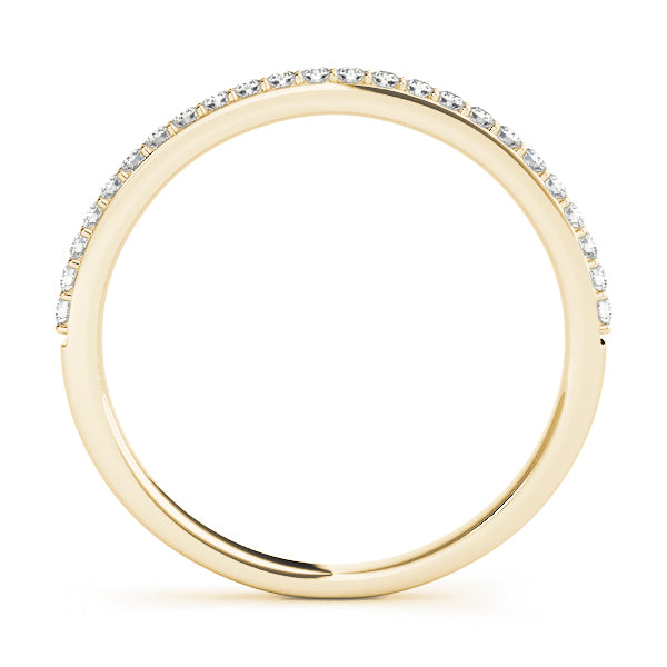 Shared Prong Set Half Eternity Ring in Gold & Platinum