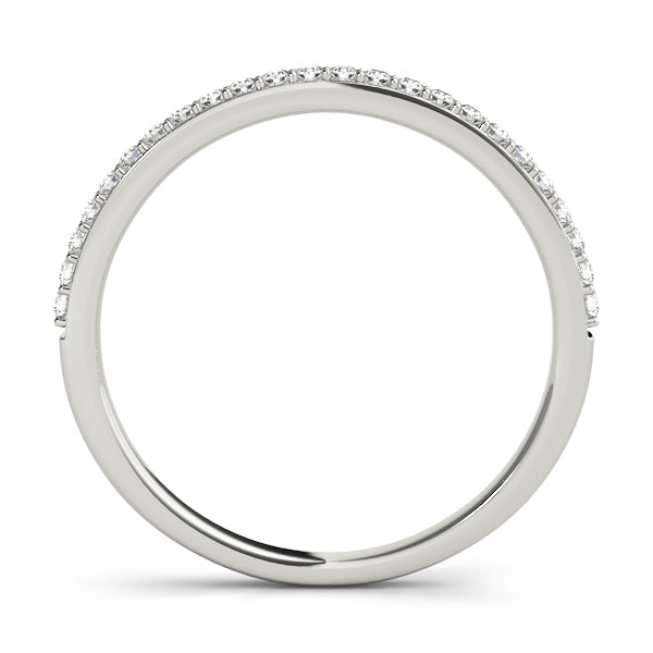 Shared Prong Set Half Eternity Ring in Gold & Platinum