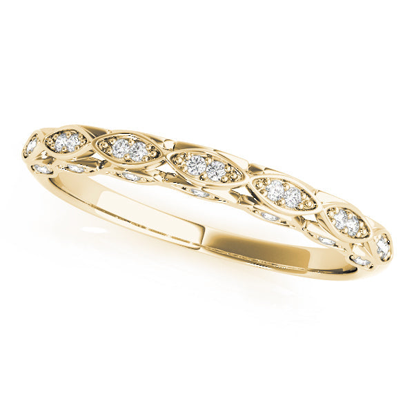 Vintage-Inspired Half Eternity Ring in 10K/14K gold and platinum with certified lab-grown or natural diamonds