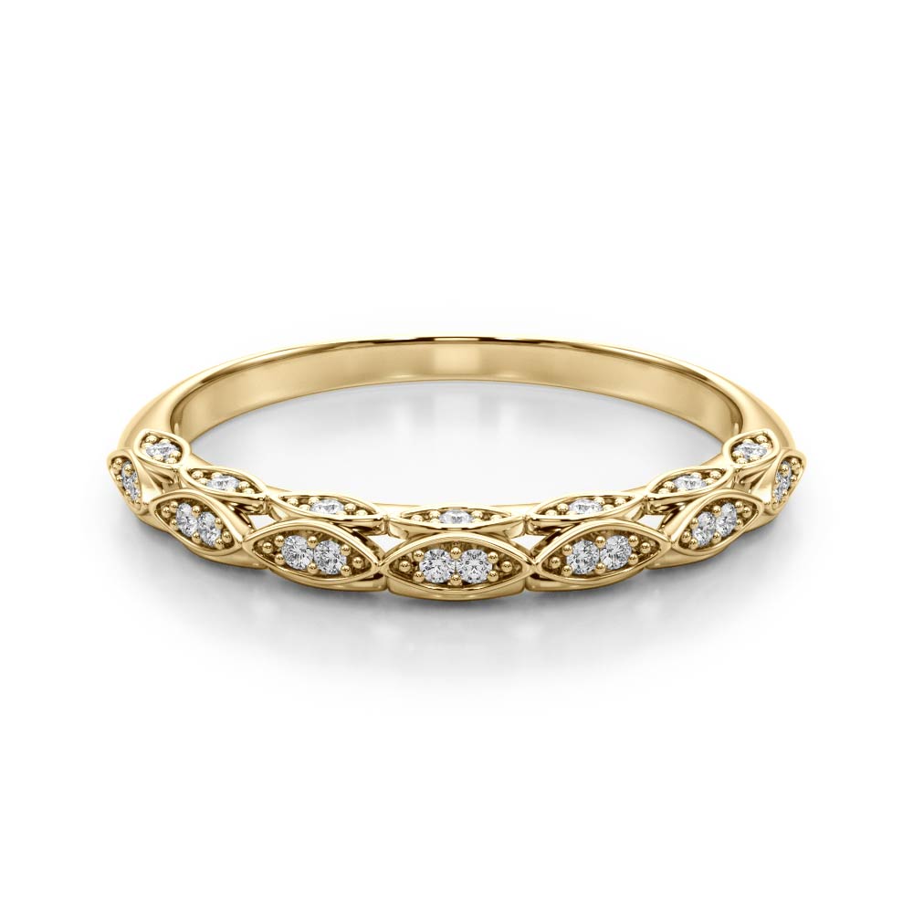 Vintage-Inspired Half Eternity Ring in Gold & Platinum