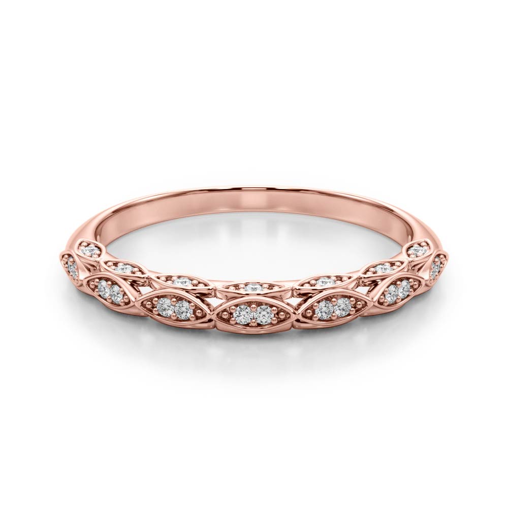 Vintage-Inspired Half Eternity Ring in Gold & Platinum