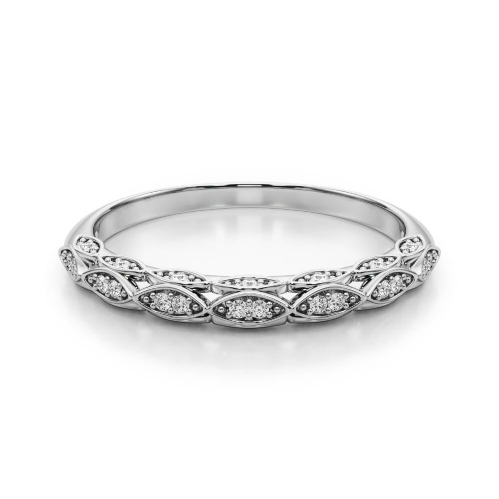 Vintage-Inspired Half Eternity Ring in Gold & Platinum