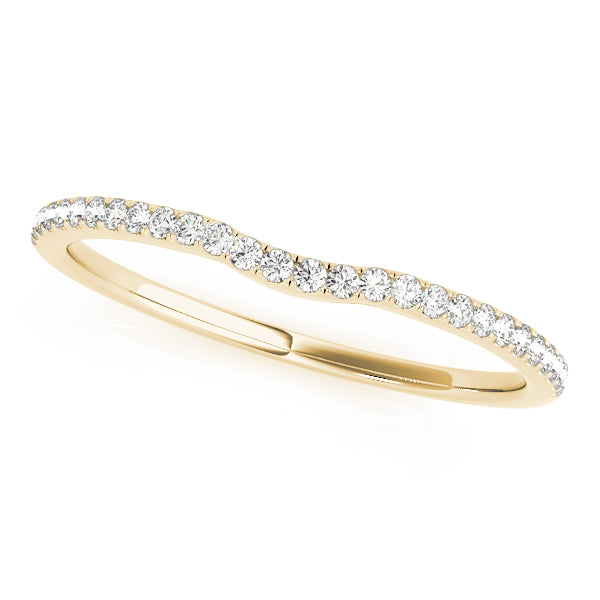 Split Prong Curved Half Eternity Ring in 10K/14K gold and platinum with certified lab-grown or natural diamonds