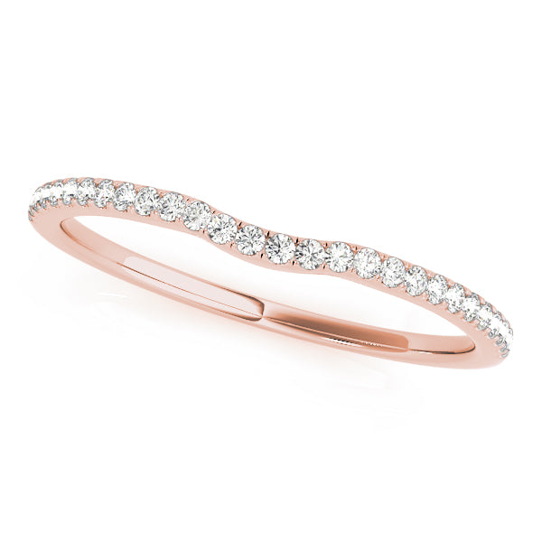 Split Prong Curved Half Eternity Ring in Gold & Platinum