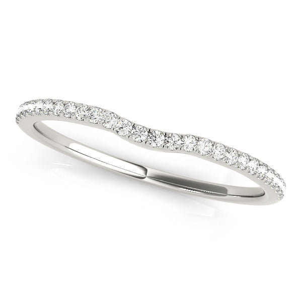 Split Prong Curved Half Eternity Ring in Gold & Platinum