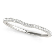 Split Prong Curved Half Eternity Ring in Gold & Platinum