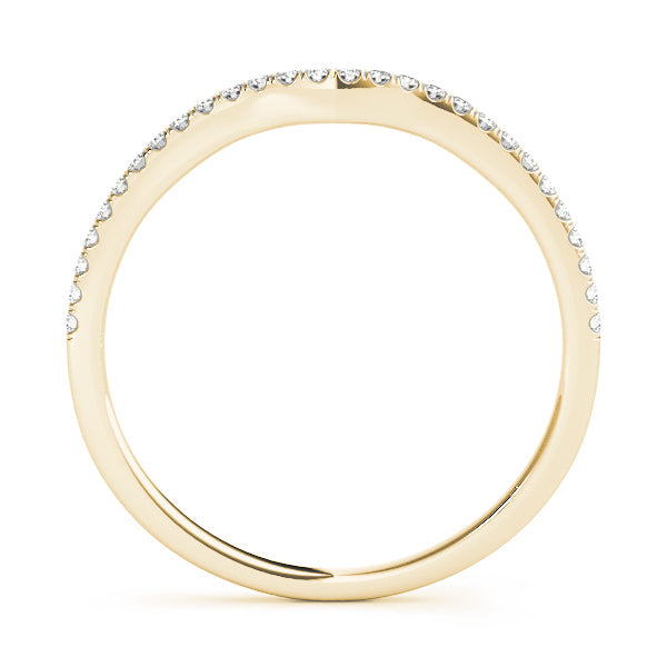 Split Prong Curved Half Eternity Ring in Gold & Platinum