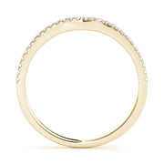 Split Prong Curved Half Eternity Ring in Gold & Platinum