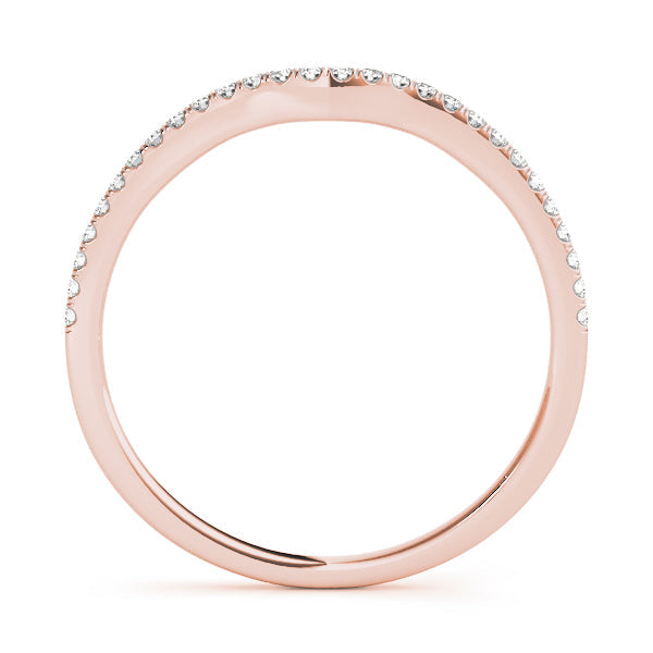 Split Prong Curved Half Eternity Ring in Gold & Platinum