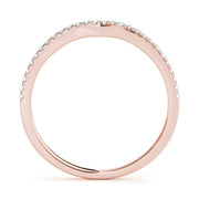 Split Prong Curved Half Eternity Ring in Gold & Platinum