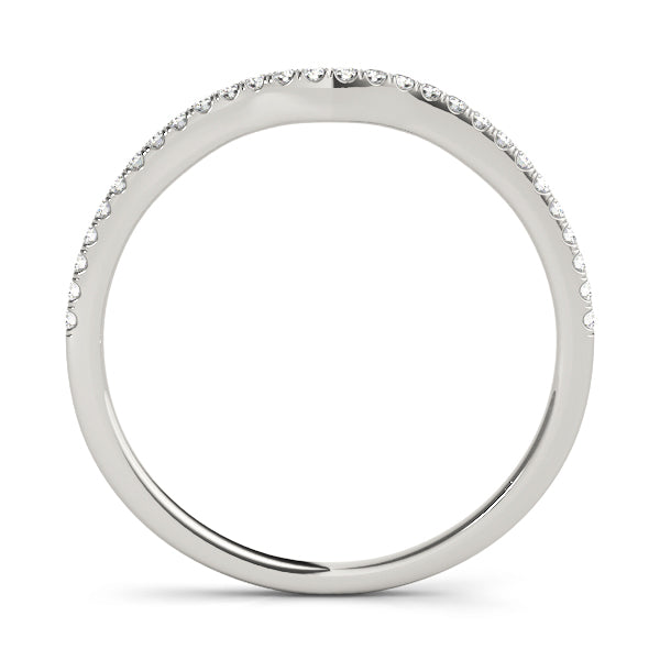 Split Prong Curved Half Eternity Ring in Gold & Platinum