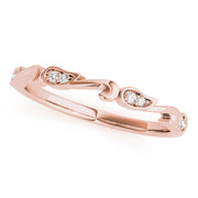 Swirl Prong Set Half Eternity Ring in Gold & Platinum