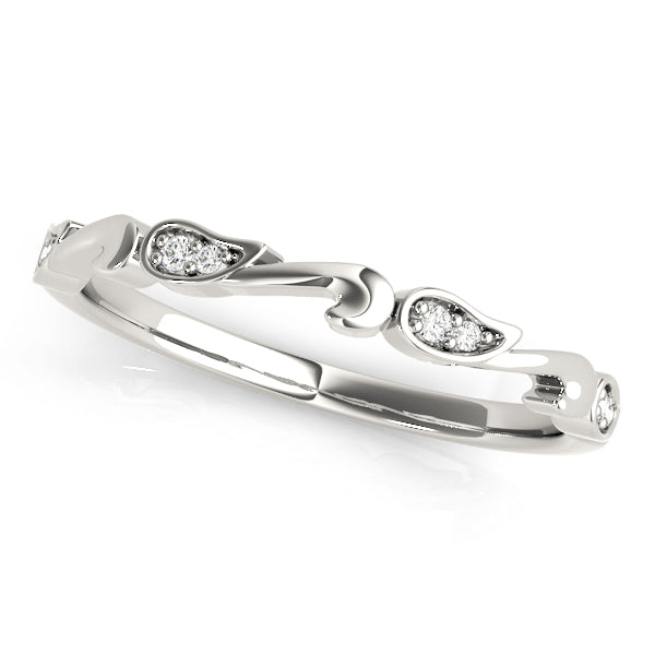 Swirl Prong Set Half Eternity Ring in Gold & Platinum