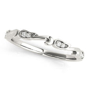 Swirl Prong Set Half Eternity Ring in Gold & Platinum