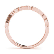 Swirl Prong Set Half Eternity Ring in Gold & Platinum