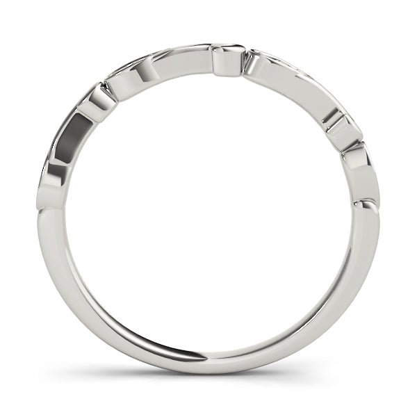 Swirl Prong Set Half Eternity Ring in Gold & Platinum
