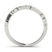 Swirl Prong Set Half Eternity Ring in Gold & Platinum