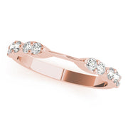 Scalloped Design Stackable Half Eternity Ring in Gold & Platinum