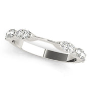 Scalloped Design Stackable Half Eternity Ring in Gold & Platinum