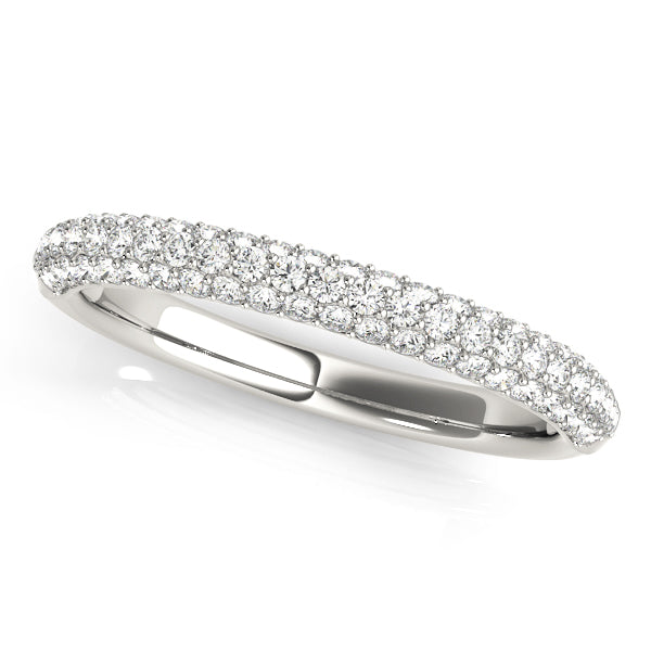 Pavé Half Eternity Ring in 10K/14K gold and platinum with certified lab-grown or natural diamonds