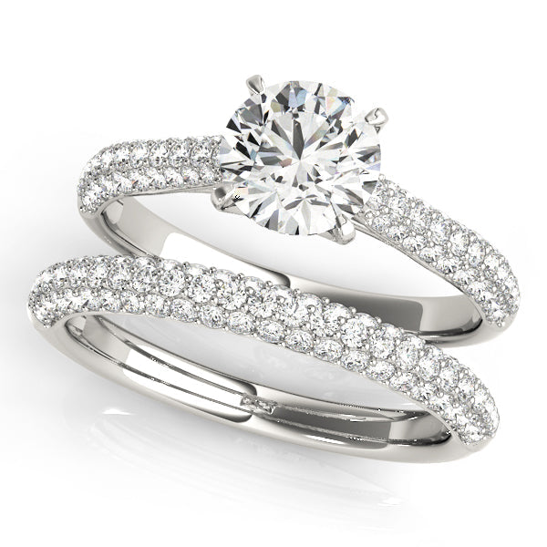 PavÃ£Â© Half Eternity Ring in Gold & Platinum